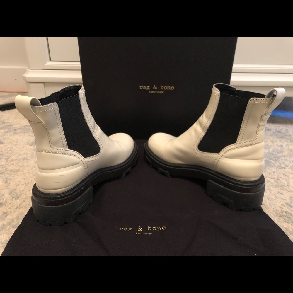 Rag & Bone white Chelsea Boots - Picture 6 of 11
